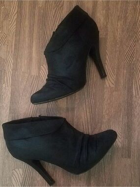 Black Women's High Heel Ankle Booties - Classic Sleek Design